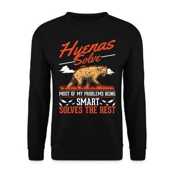 Hyène Cadeau Aardwolf Hyène - Sweat-shirt Unisexe - noir - Devant - Alina (178cm) & Michal (187cm)