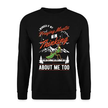 Cadeau mante mante mante mante mante - Sweat-shirt Unisexe - noir - Devant - Alina (178cm) & Michal (187cm)