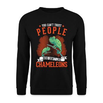 Chameleon Gift Chameleon - Unisex Sweatshirt - black - Front - Alina (178cm) & Michal (187cm)