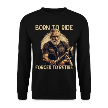 Funny Retired Biker Vintage Motorcycle Retro - Unisex Sweatshirt - black - Front - Alina (178cm) & Michal (187cm)