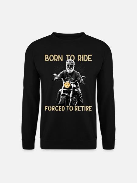 Lustiger Rentner Spruch Vintage Motorrad Design - Unisex Pullover - Schwarz