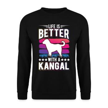 Das Leben ist beser mit einem Kangal - Unisex Pullover - Schwarz - Vorne - Alina (178cm) & Michal (187cm)