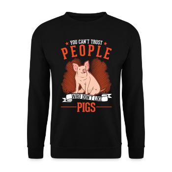 Cadeau de cochons fermier Piggy - Sweat-shirt Unisexe - noir - Devant - Alina (178cm) & Michal (187cm)