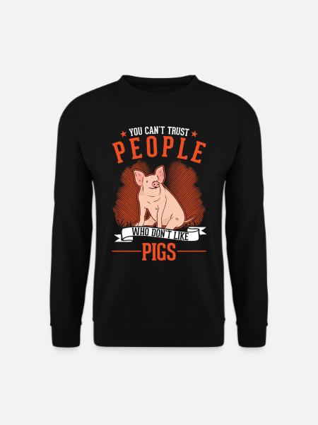 Schweine Geschenk Landwirt Schweinchen - Unisex Pullover - Schwarz