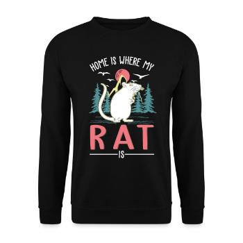 La maison est là où sont mes rats - Sweat-shirt Unisexe - noir - Devant - Alina (178cm) & Michal (187cm)