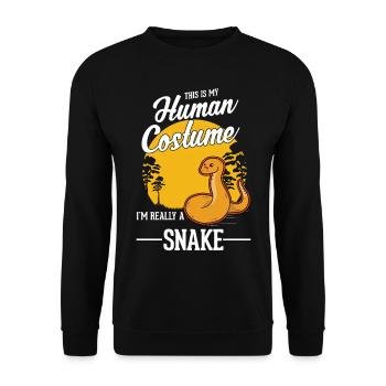 Costume de serpent Serpent de maïs Serpent d’Halloween - Sweat-shirt Unisexe - noir - Devant - Alina (178cm) & Michal (187cm)
