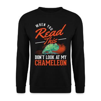 Cadeau caméléon Caméléon - Sweat-shirt Unisexe - noir - Devant - Alina (178cm) & Michal (187cm)