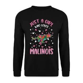 Malinois Girl Belgian Shepherd - Unisex Sweatshirt - black - Front - Alina (178cm) & Michal (187cm)
