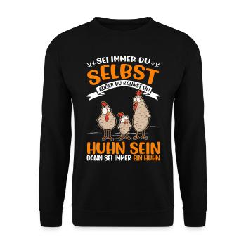 Chickens Chicken Farmer Chicken - Unisex Sweatshirt - black - Front - Alina (178cm) & Michal (187cm)