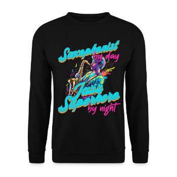 Conception de saxophone amusante pour les amateurs de musique jazz - Sweat-shirt Unisexe - noir - Devant - Alina (178cm) & Michal (187cm)