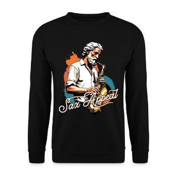 Funny saxophone design with sax appeal - Unisex Sweatshirt - black - Front - Alina (178cm) & Michal (187cm)