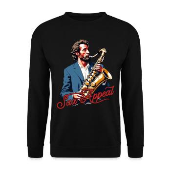 Saxophone drôle Saxophone Appel Amateur de musique jazz - Sweat-shirt Unisexe - noir - Devant - Alina (178cm) & Michal (187cm)