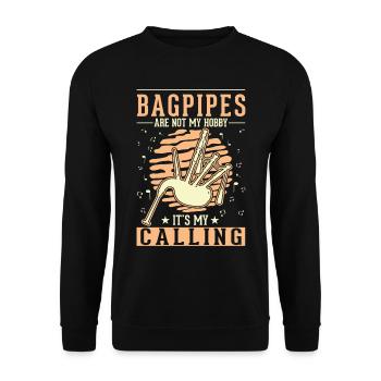 Dudelsack Hobby Dudelsackspieler - Unisex Pullover - Schwarz - Vorne - Alina (178cm) & Michal (187cm)