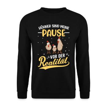 Poulet cadeau Poulet fermier Poulet - Sweat-shirt Unisexe - noir - Devant - Alina (178cm) & Michal (187cm)