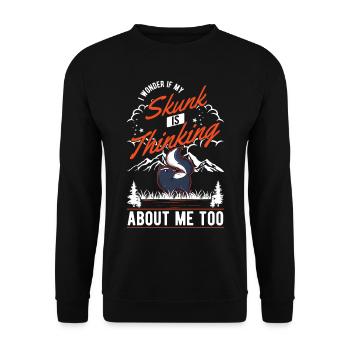 Skunk Gift - Unisex Sweatshirt - black - Front - Alina (178cm) & Michal (187cm)