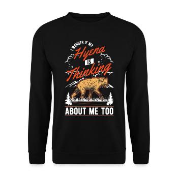 Hyäne Geschenk Erdwolf Hyena - Unisex Pullover - Schwarz - Vorne - Alina (178cm) & Michal (187cm)