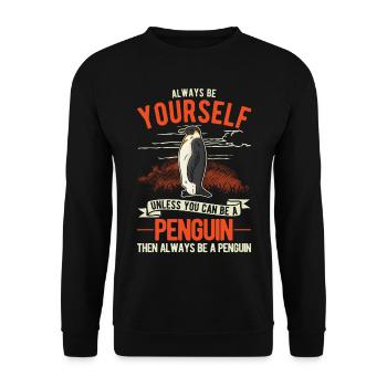 Soyez toujours vous-même Pingouin Pingouin - Sweat-shirt Unisexe - noir - Devant - Alina (178cm) & Michal (187cm)