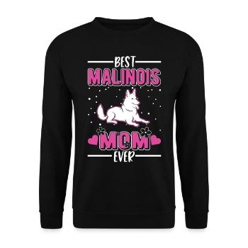 Meilleure maman malinoise de tous les temps Mechelse Herder - Sweat-shirt Unisexe - noir - Devant - Alina (178cm) & Michal (187cm)