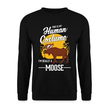 Mosses Human Costume Moose Halloween - Unisex Sweatshirt - black - Front - Alina (178cm) & Michal (187cm)