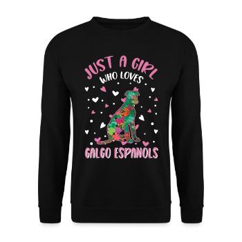 Galgo Espanol Girl Spanish Greyhound Galgo - Unisex Sweatshirt - black - Front - Alina (178cm) & Michal (187cm)