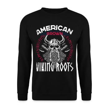 Fier Viking nordique américain - Sweat-shirt Unisexe - noir - Devant - Alina (178cm) & Michal (187cm)