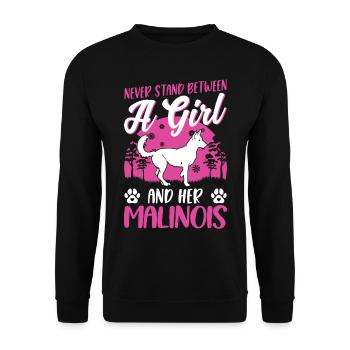 Fille Malinois Berger Belge - Sweat-shirt Unisexe - noir - Devant - Alina (178cm) & Michal (187cm)