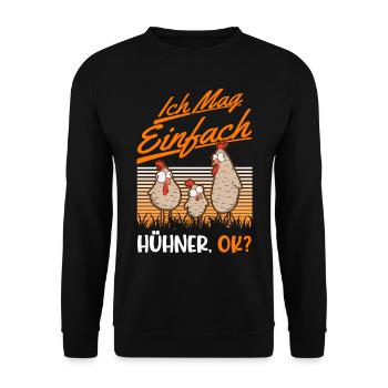 J’aime juste les poulets, le poulet, le poulet - Sweat-shirt Unisexe - noir - Devant - Alina (178cm) & Michal (187cm)