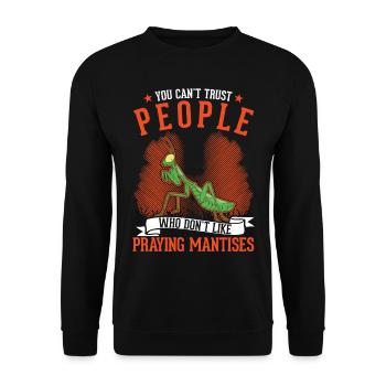 Cadeau mante mante mante mante mante - Sweat-shirt Unisexe - noir - Devant - Alina (178cm) & Michal (187cm)