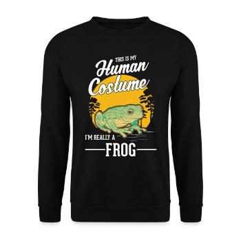 Frosch Halloween Laubfrosch - Unisex Pullover - Schwarz - Vorne - Alina (178cm) & Michal (187cm)