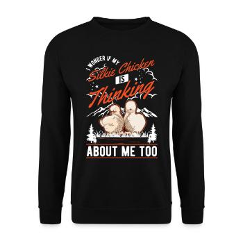 Silk Chicken Gift Silkie Chicken Silkie Chicken - Unisex Sweatshirt - black - Front - Alina (178cm) & Michal (187cm)