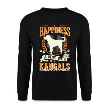 Kangal Happy Anatolian Shepherd Dog - Unisex Sweatshirt - black - Front - Alina (178cm) & Michal (187cm)