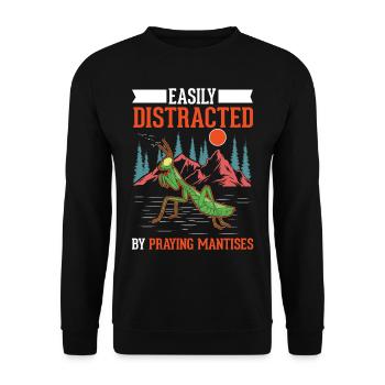 Gottesanbeterin Praying Mantis Fangschrecke - Unisex Sweatshirt - black - Front - Alina (178cm) & Michal (187cm)