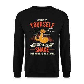 Always Be Yourself Snake Schlange - Unisex Sweatshirt - black - Front - Alina (178cm) & Michal (187cm)