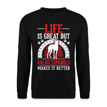 Galgo Espanol Spanish Greyhound Galgo - Unisex Sweatshirt - black - Front - Alina (178cm) & Michal (187cm)