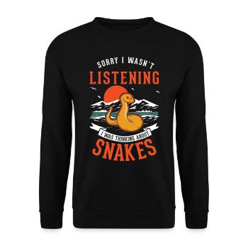 Propriétaire des serpents Serpent de maïs Serpent - Sweat-shirt Unisexe - noir - Devant - Alina (178cm) & Michal (187cm)