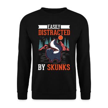 Facilement distrait par les Skunks Skunk - Sweat-shirt Unisexe - noir - Devant - Alina (178cm) & Michal (187cm)