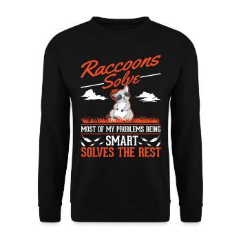 Cadeau raton laveur Raton laveur - Sweat-shirt Unisexe - noir - Devant - Alina (178cm) & Michal (187cm)