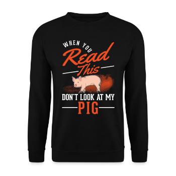 Cadeau de cochons fermier Piggy - Sweat-shirt Unisexe - noir - Devant - Alina (178cm) & Michal (187cm)