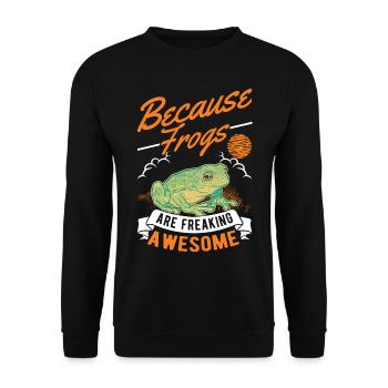 Frog Gift Tree Frog - Unisex Sweatshirt - black - Front - Alina (178cm) & Michal (187cm)