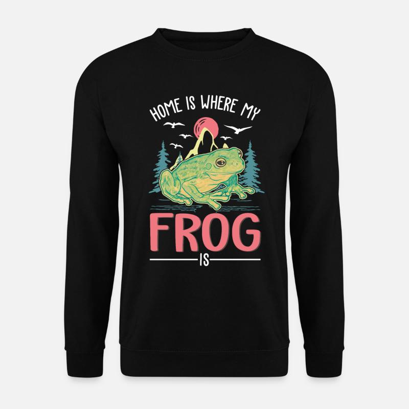 Zuhause ist wo mein Frosch ist - Unisex Pullover - Schwarz
