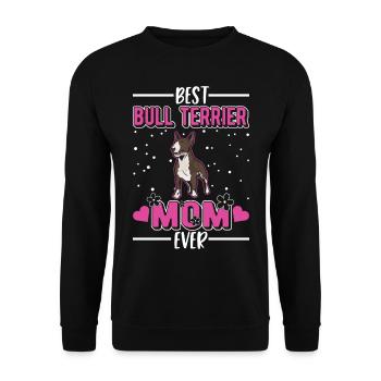 Bull Terrier Maman Bull Terrier miniature - Sweat-shirt Unisexe - noir - Devant - Alina (178cm) & Michal (187cm)