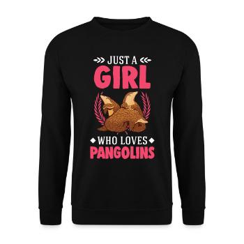 Pangolin Girl Pangolin - Unisex Sweatshirt - black - Front - Alina (178cm) & Michal (187cm)