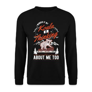 Koala Lover Koala Bear - Unisex Sweatshirt - black - Front - Alina (178cm) & Michal (187cm)