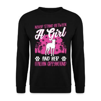 Lévrier italien - Sweat-shirt Unisexe - noir - Devant - Alina (178cm) & Michal (187cm)