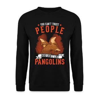 Pangolin cadeau Pangolin - Sweat-shirt Unisexe - noir - Devant - Alina (178cm) & Michal (187cm)