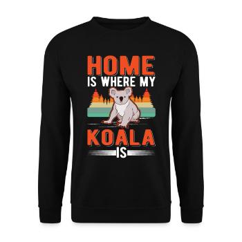 Zuhause ist wo mein Koala ist - Unisex Pullover - Schwarz - Vorne - Alina (178cm) & Michal (187cm)