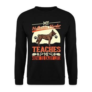Hollandse Herder Hollandse Herderdshond - Unisex Pullover - Schwarz - Vorne - Alina (178cm) & Michal (187cm)