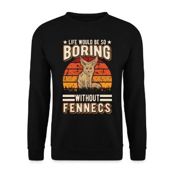 Fennec Cadeau Fennec Renard du désert - Sweat-shirt Unisexe - noir - Devant - Alina (178cm) & Michal (187cm)