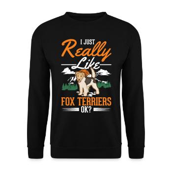 I just like fox terriers - Unisex Sweatshirt - black - Front - Alina (178cm) & Michal (187cm)