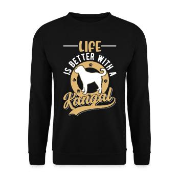 La vie est meilleure avec un Kangal - Sweat-shirt Unisexe - noir - Devant - Alina (178cm) & Michal (187cm)